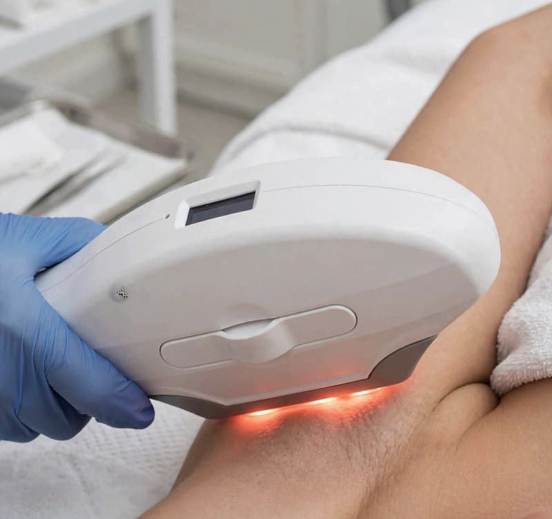 The handpiece treating the underarm