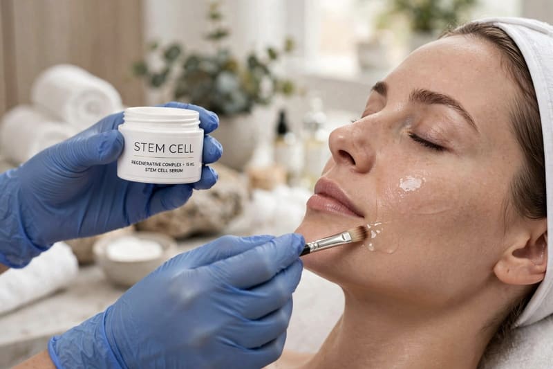 A stem cell serum brushed across the jaw