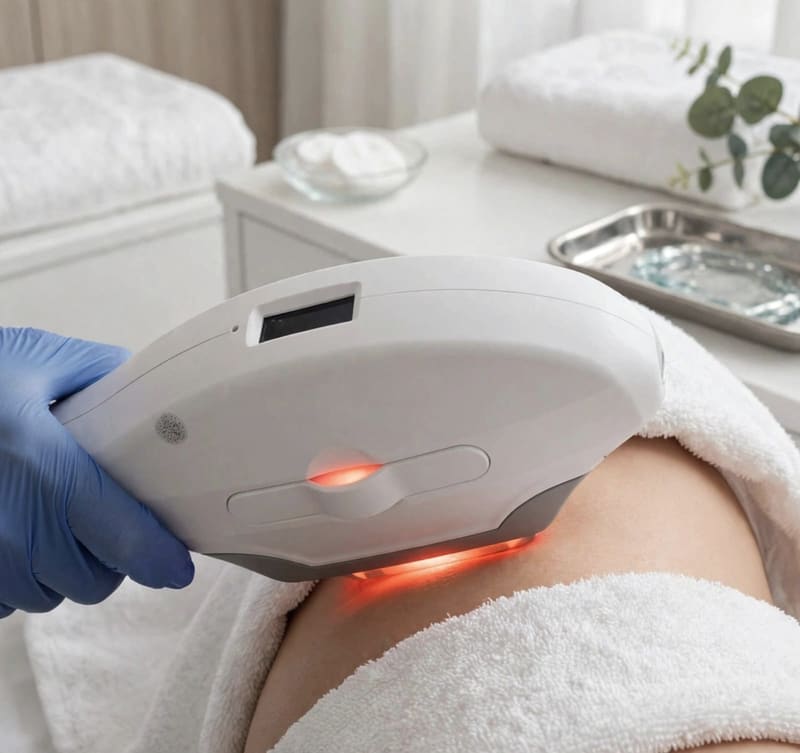 The handpiece treating the bikini line